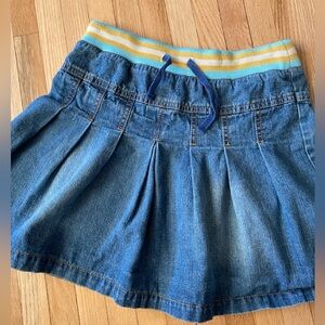Mini Boden Size 9-10 Girls Ribbed Waist Denim Skirt